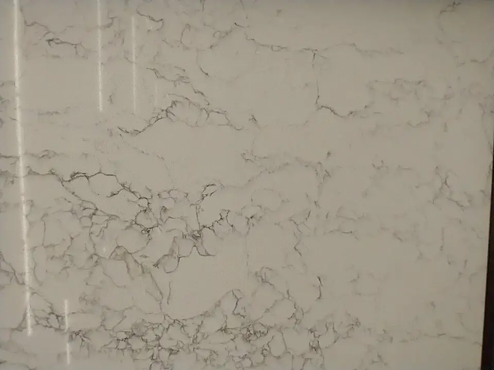 White quartz slab with fine grey veining