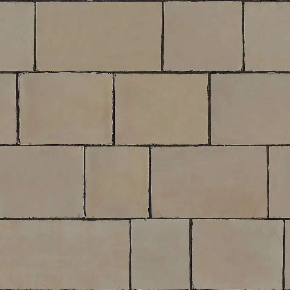 Tan sandstone blocks laid in a wall